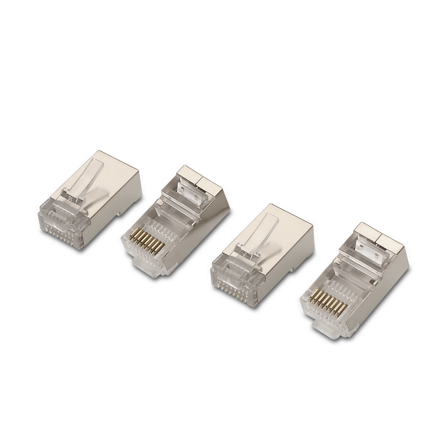 Aisens Pack de 10 Connecteurs RJ45 8 Fils FTP Cat.6 AWG24 - Couleur Argent