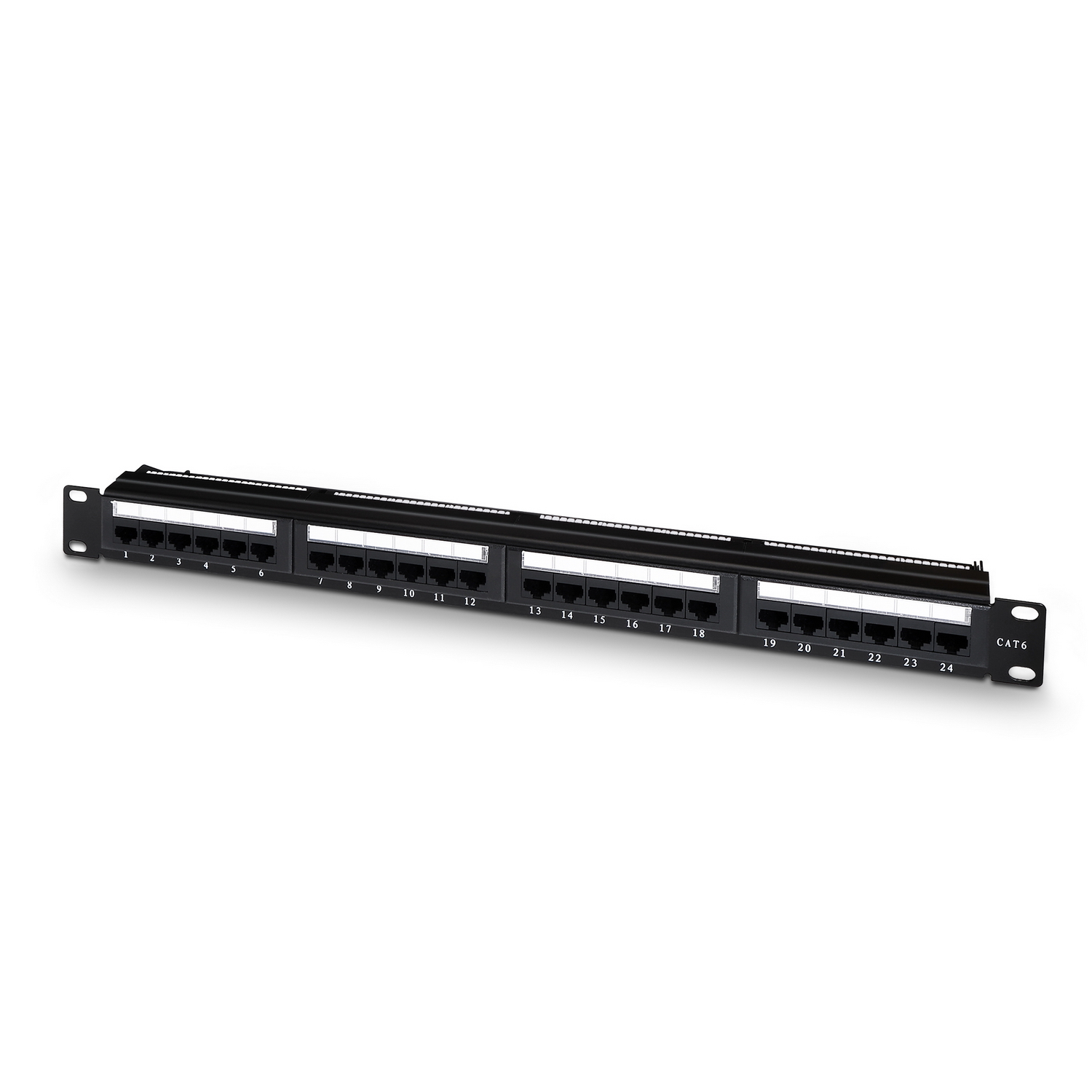 Aisens Patch Panel 24 Ports RJ45 Cat.6 UTP - 19" 1U Dual IDC - Couleur Noire