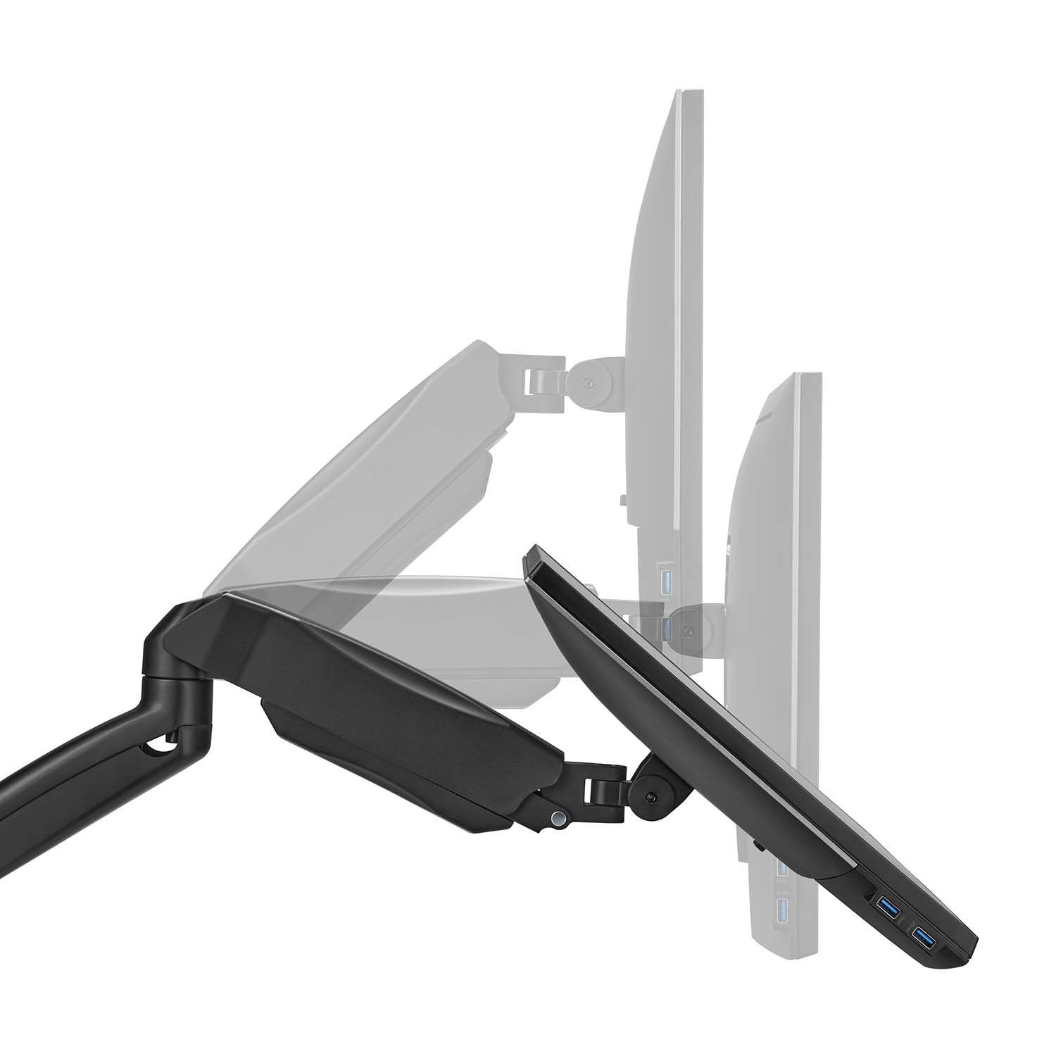 Aisens PRO Support Mural Contrepoids Pivotant et Inclinable pour Moniteur/TV 9kg (3 Pivots - 2 Bras) de 17-32 - Couleur Noir