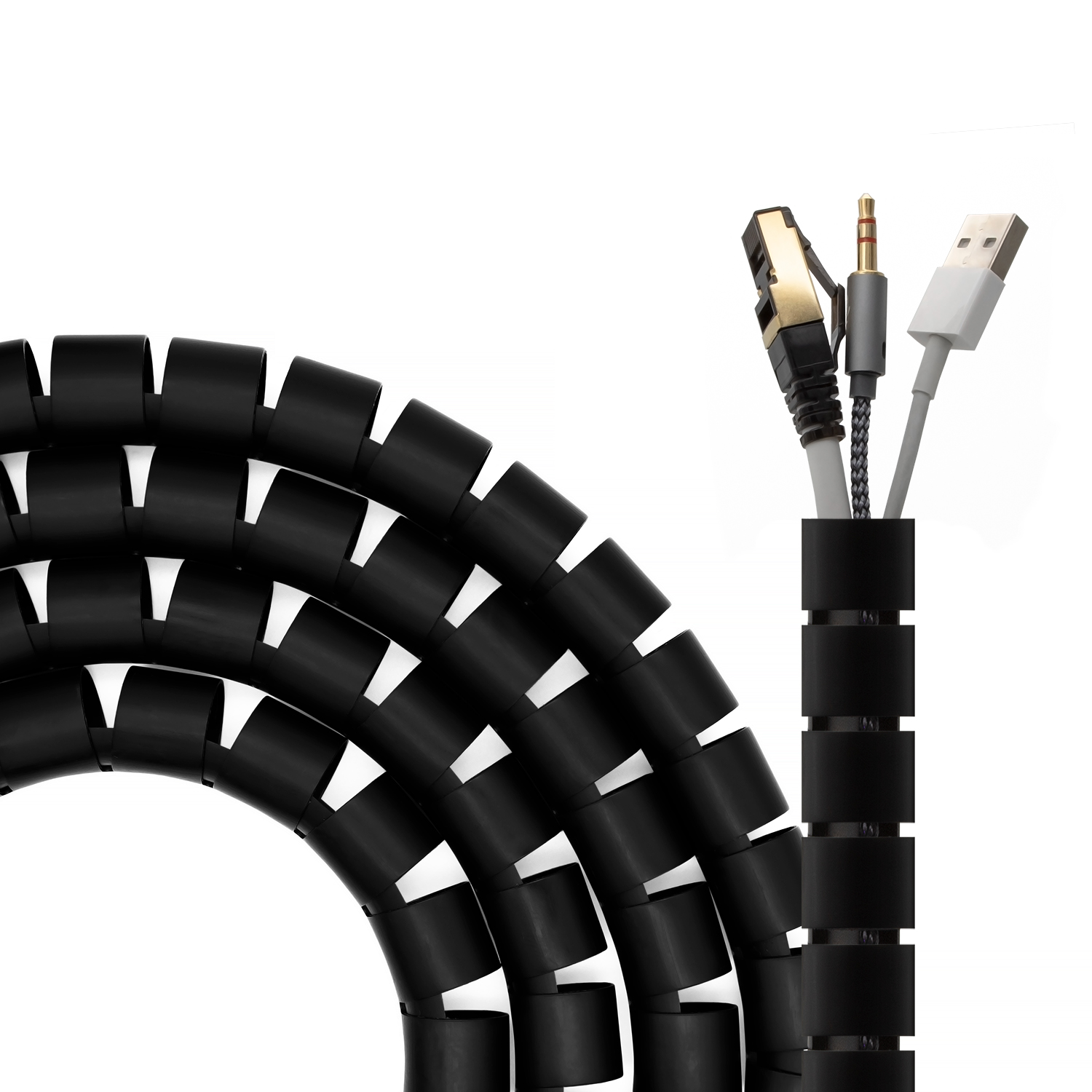 Aisens Spiral Cable Organizer 25mm - 2.0m - Couleur Noir