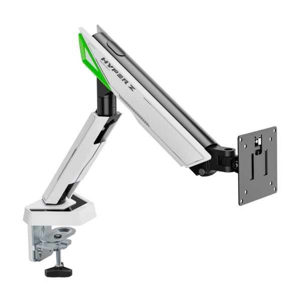Aisens Support de bureau de jeu à contrepoids pivotant et inclinable pour moniteur-TV 16 kg - 3 pivots - 1 bras - 17"-49" - Blanc