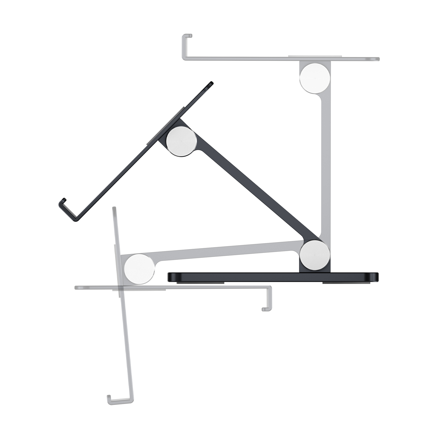 Aisens Support de bureau réglable taille XXL (2 pivots) pour mobile/tablette - Couleur gris