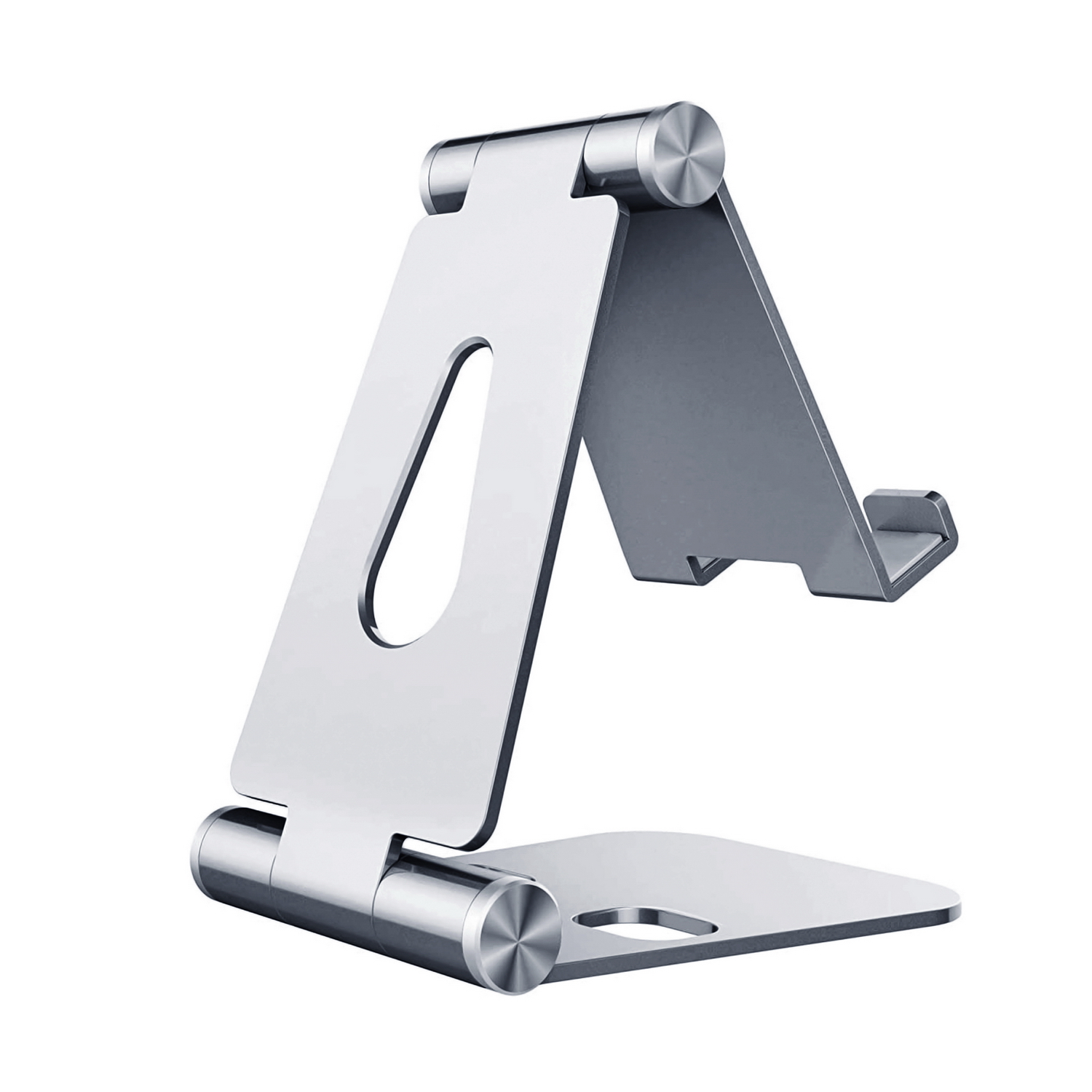 Aisens Support de Bureau Taille M Réglable (2 Pivots) pour Mobile / Tablette - Couleur Argent