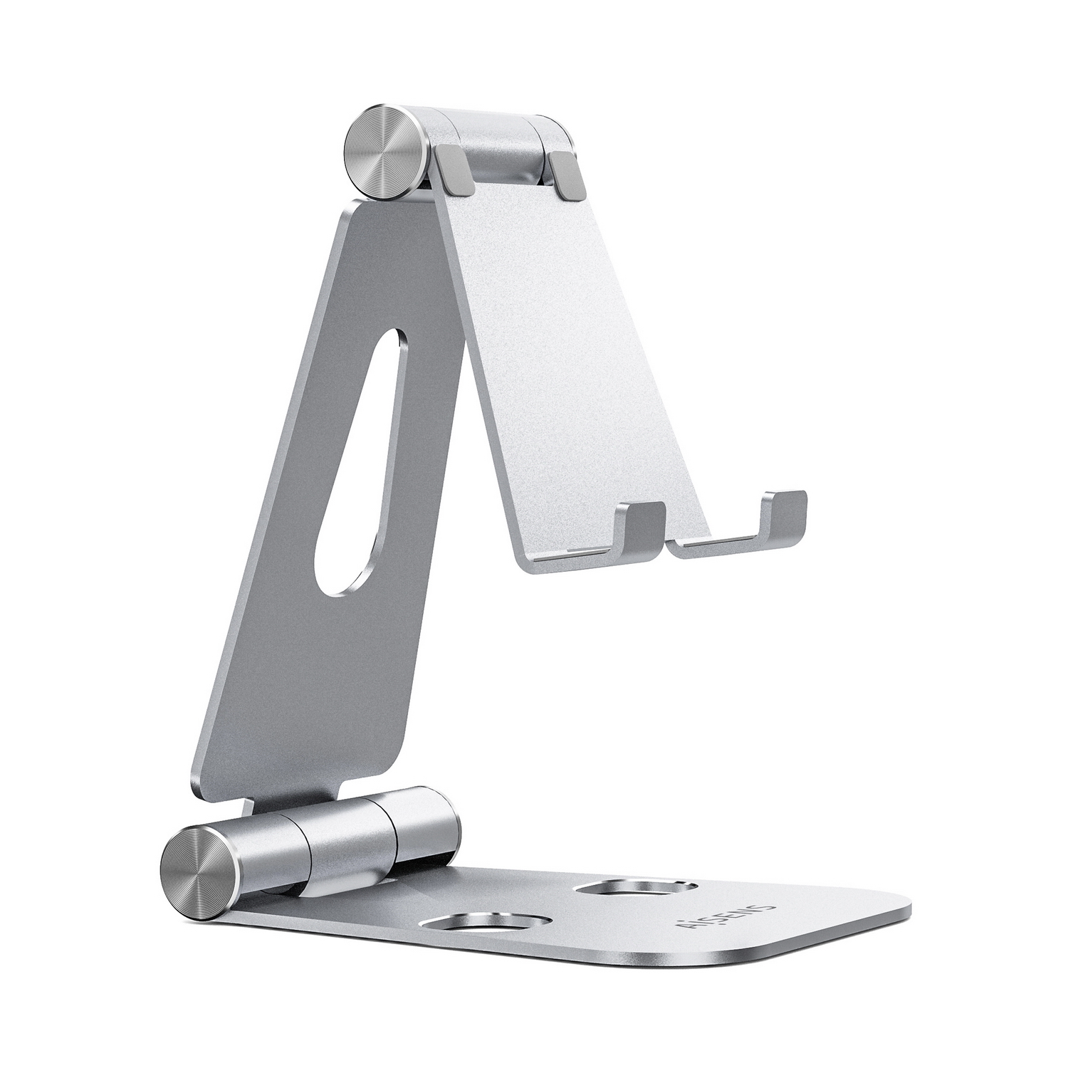 Aisens Support de Bureau Taille XL Réglable (2 Pivots) pour Mobile / Tablette - Couleur Argent