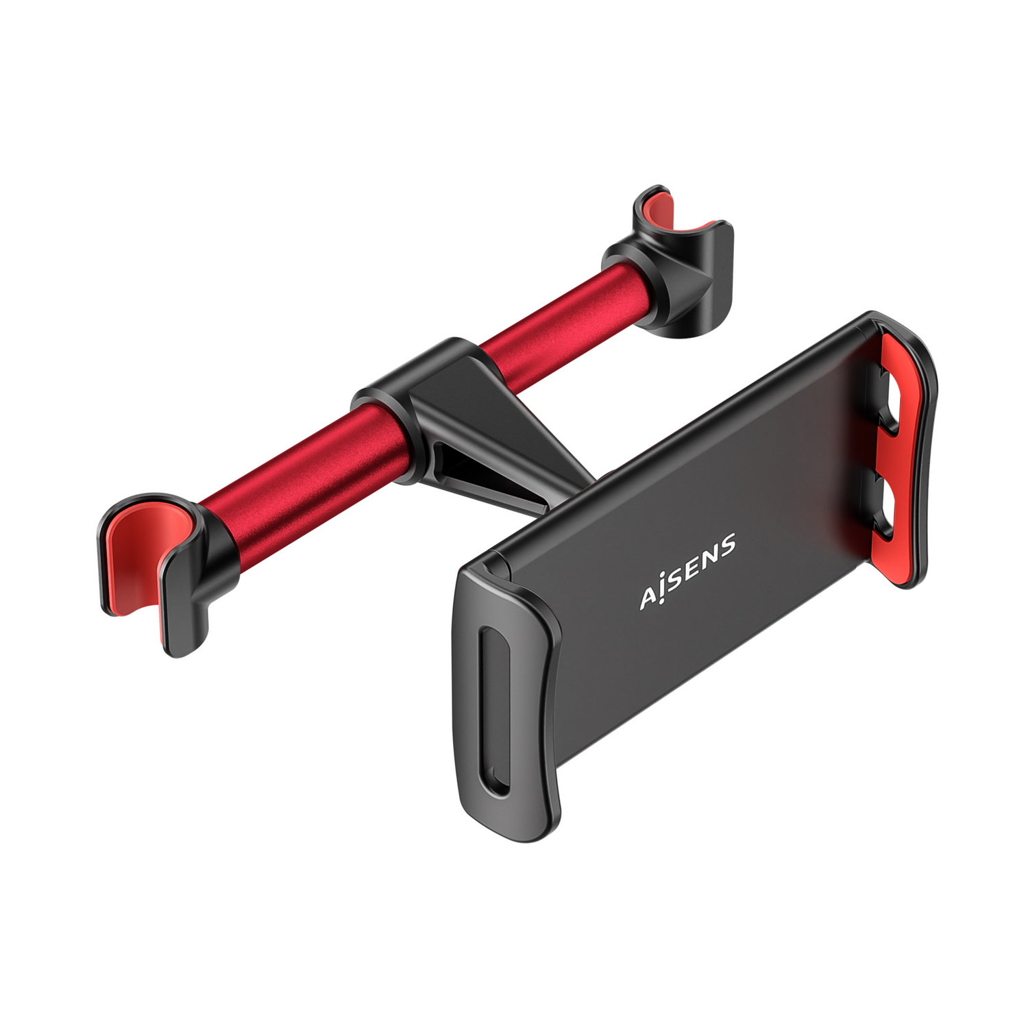 Aisens Support Voiture Réglable (1 Pivot) Pour Appui-Tête Pour Téléphone / Tablette - Couleur Rouge