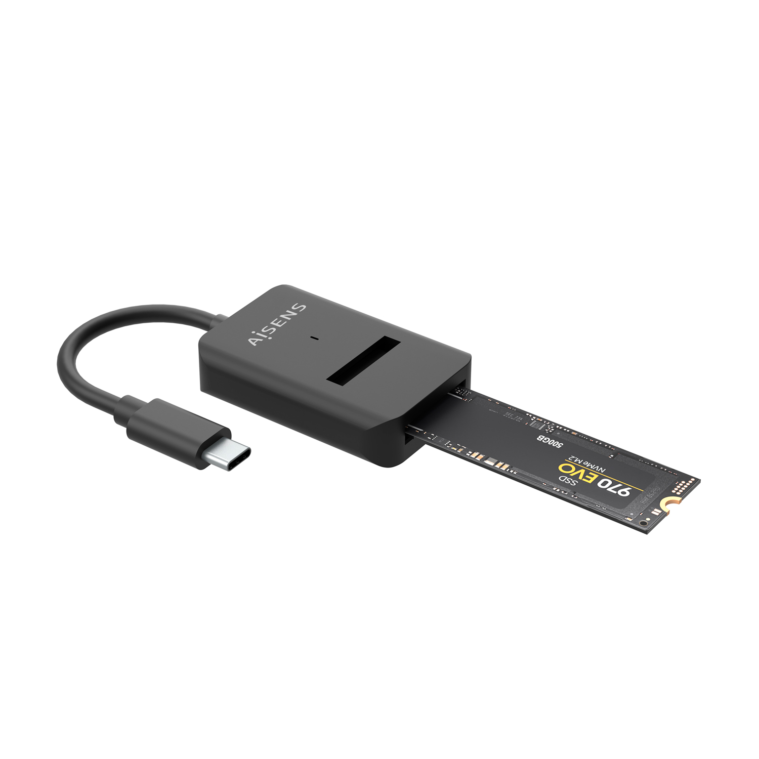 Aisens USB-C Dock M.2 (NGFF) Asuc-M2D011-Bk SATA/NVME vers USB3.1 GEN2 - Couleur Noir