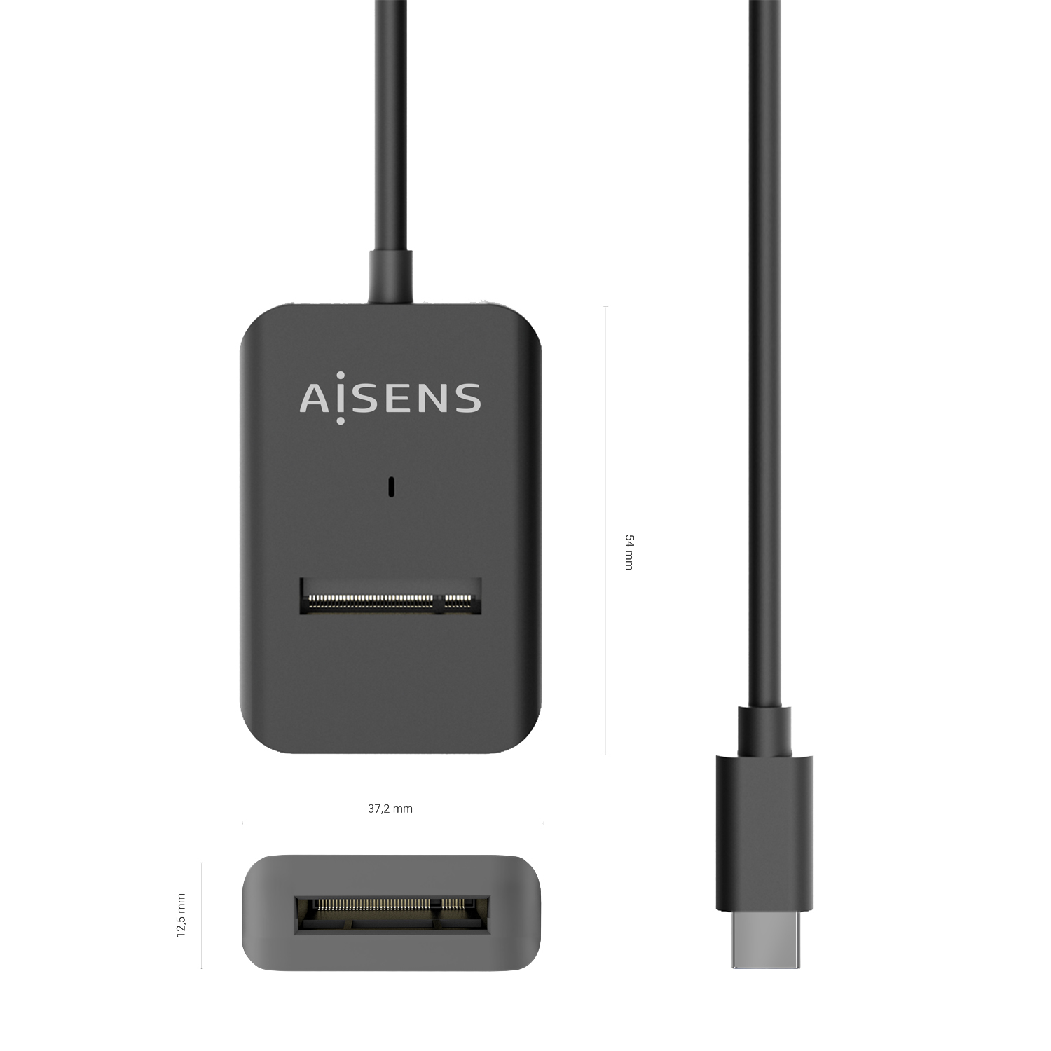 Aisens USB-C Dock M.2 (NGFF) Asuc-M2D011-Bk SATA/NVME vers USB3.1 GEN2 - Couleur Noir