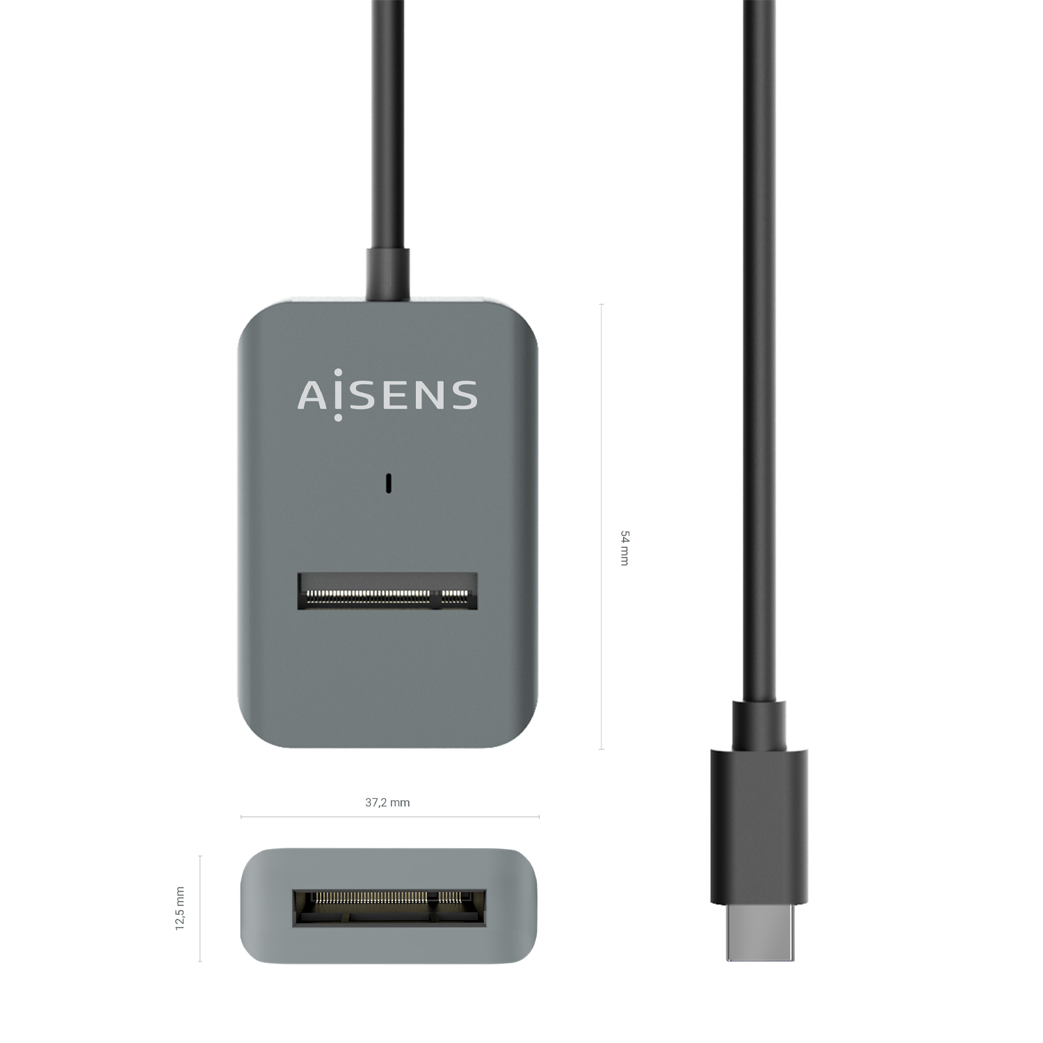 Aisens USB-C Dock M.2 (NGFF) Asuc-M2D012-Gr SATA/NVME vers USB3.1 GEN2 - Couleur Gris