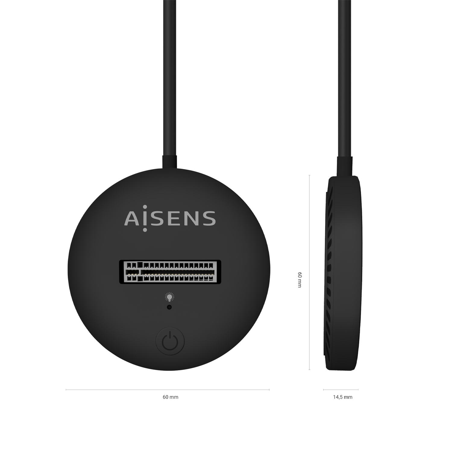 Aisens USB-C Dock M.2 (NGFF) Asuc-M2D013-Bk SATA/NVME vers USB3.1 GEN2 - Couleur Noir