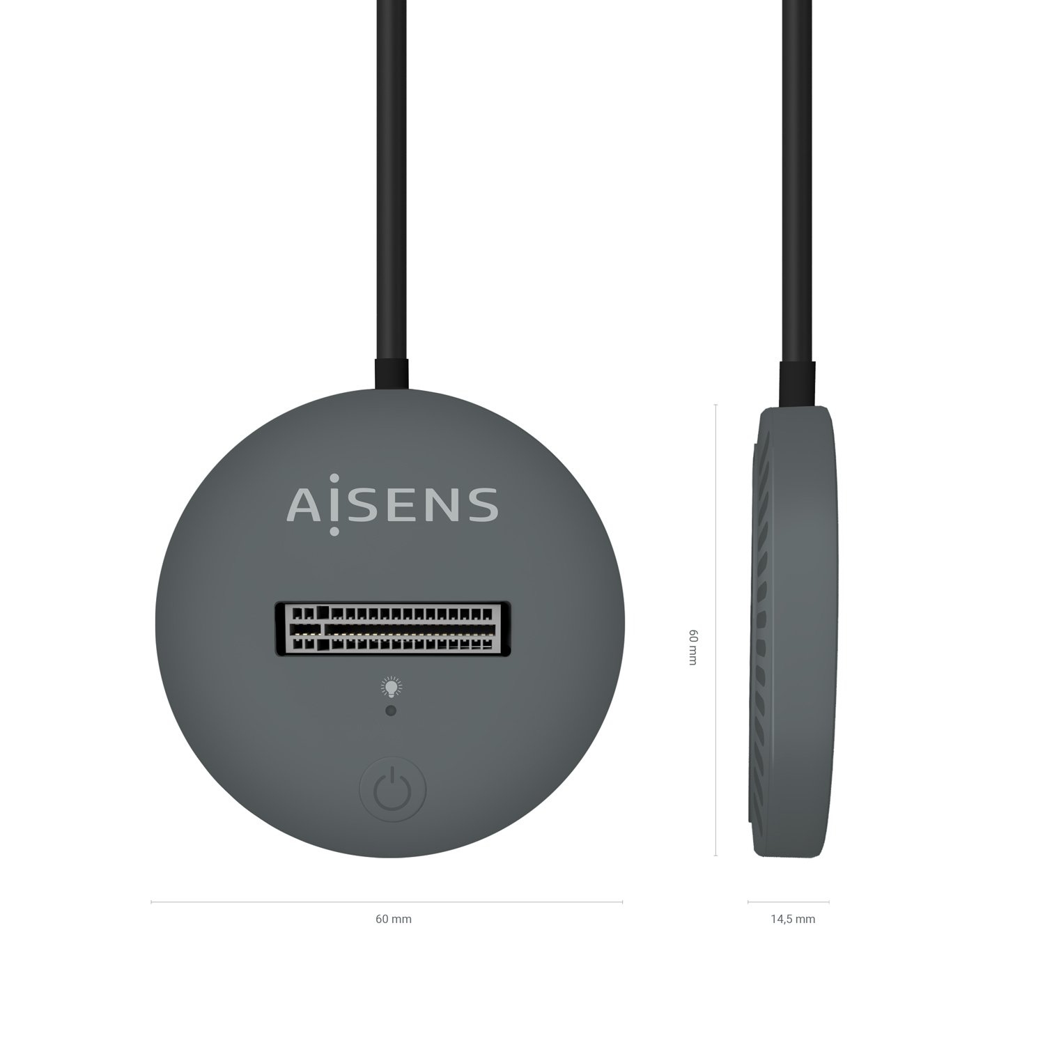 Aisens USB-C Dock M.2 (NGFF) Asuc-M2D014-Gr SATA/NVME vers USB3.1 GEN2 - Couleur Gris