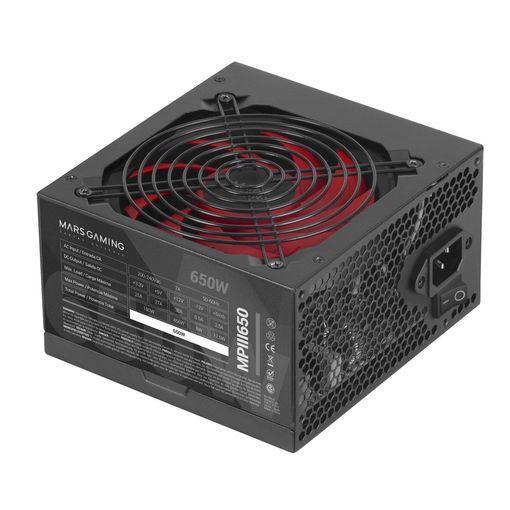 Alimentation ATX Mars Gaming MPIII650 650W - Efficacité 85% - PFC actif - Silencieux