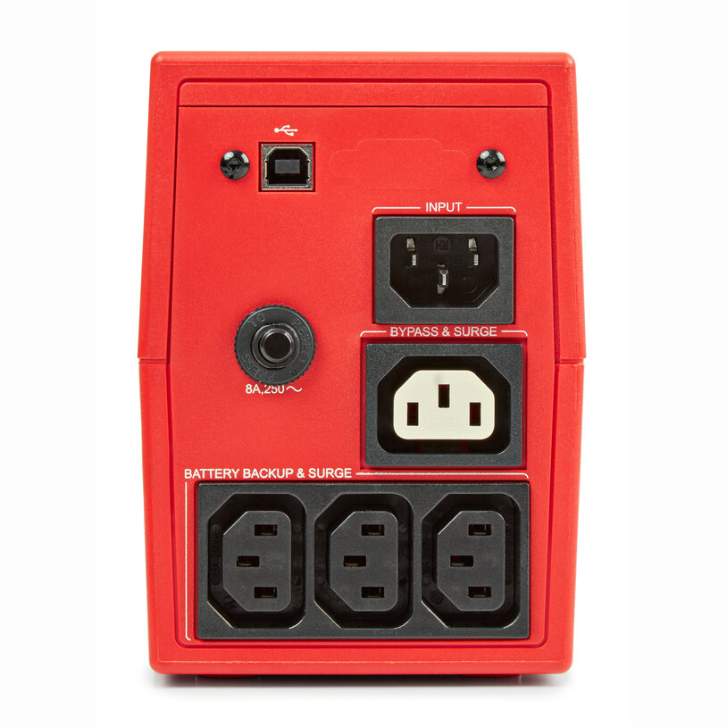 Alimentation sans interruption Salicru SPS 500 SOHO+ IEC - UPS/UPS - 500 VA - Line-interactive - Double chargeur USB - Type prise IEC - Couleur rouge