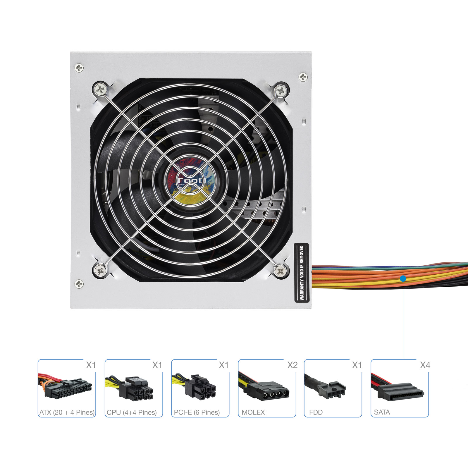 Alimentation Tooq 500W ATX avec PFC actif