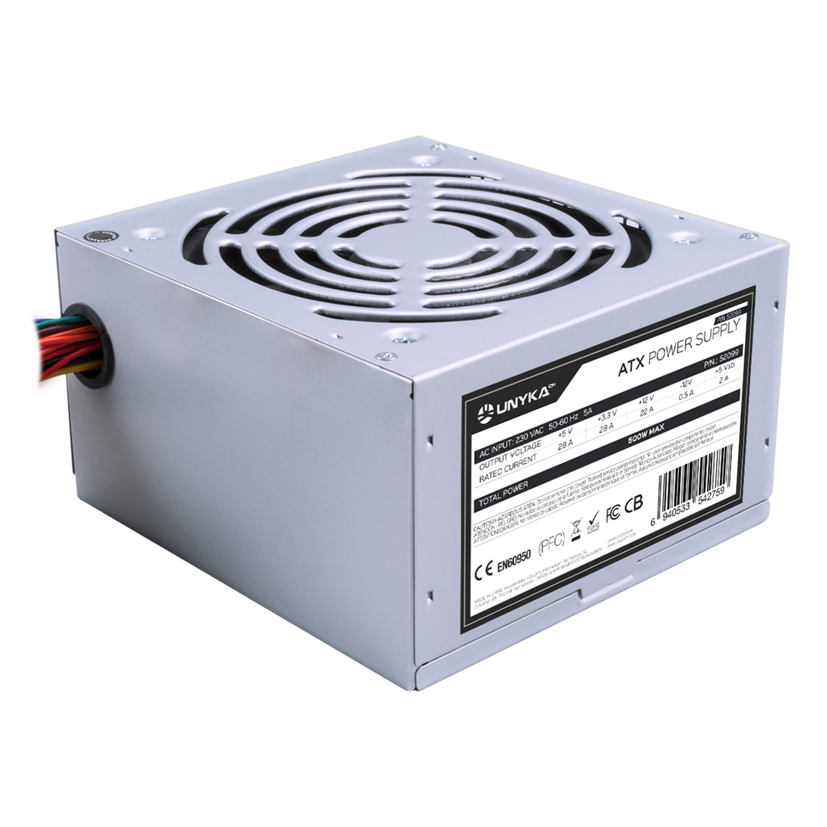 Alimentation Unykach ATX 500W 500W ATX - Ventilateur 120mm