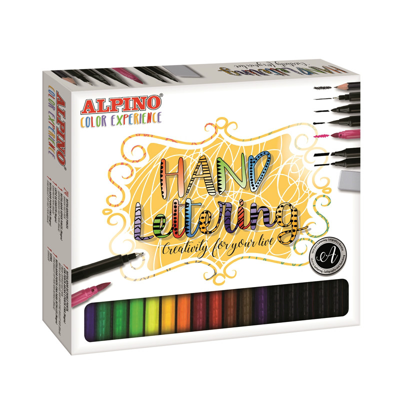 Kit Calligraphie Alpino - 30 Marqueurs, Crayon & Caoutchouc