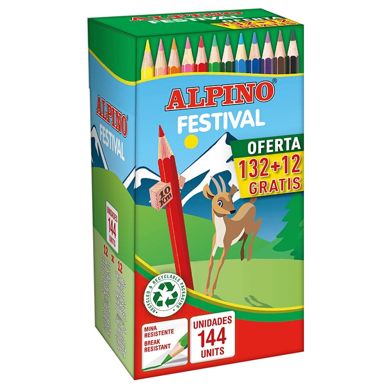 Lot de 144 Crayons Alpino Festival