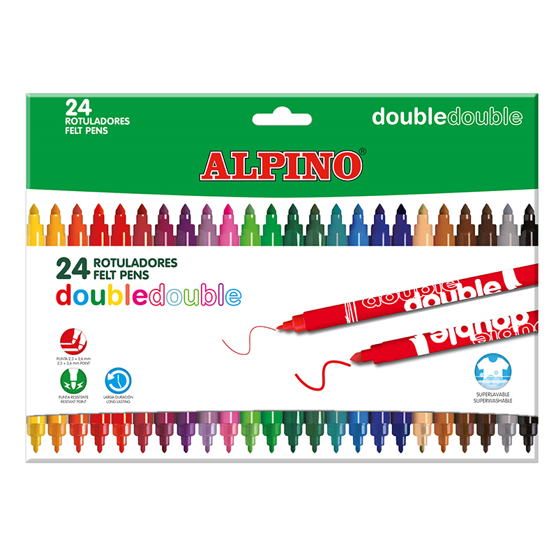 Lot de 24 Feutres Alpino Double Extrémité