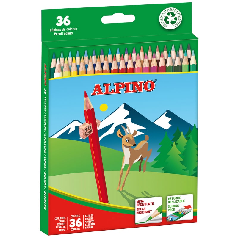  Lot de 36 Crayons Alpino Créatifs