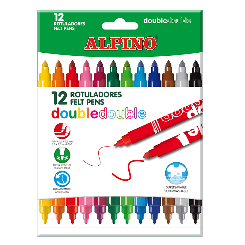 Lot de 12 Feutres Alpino Double Extrémité