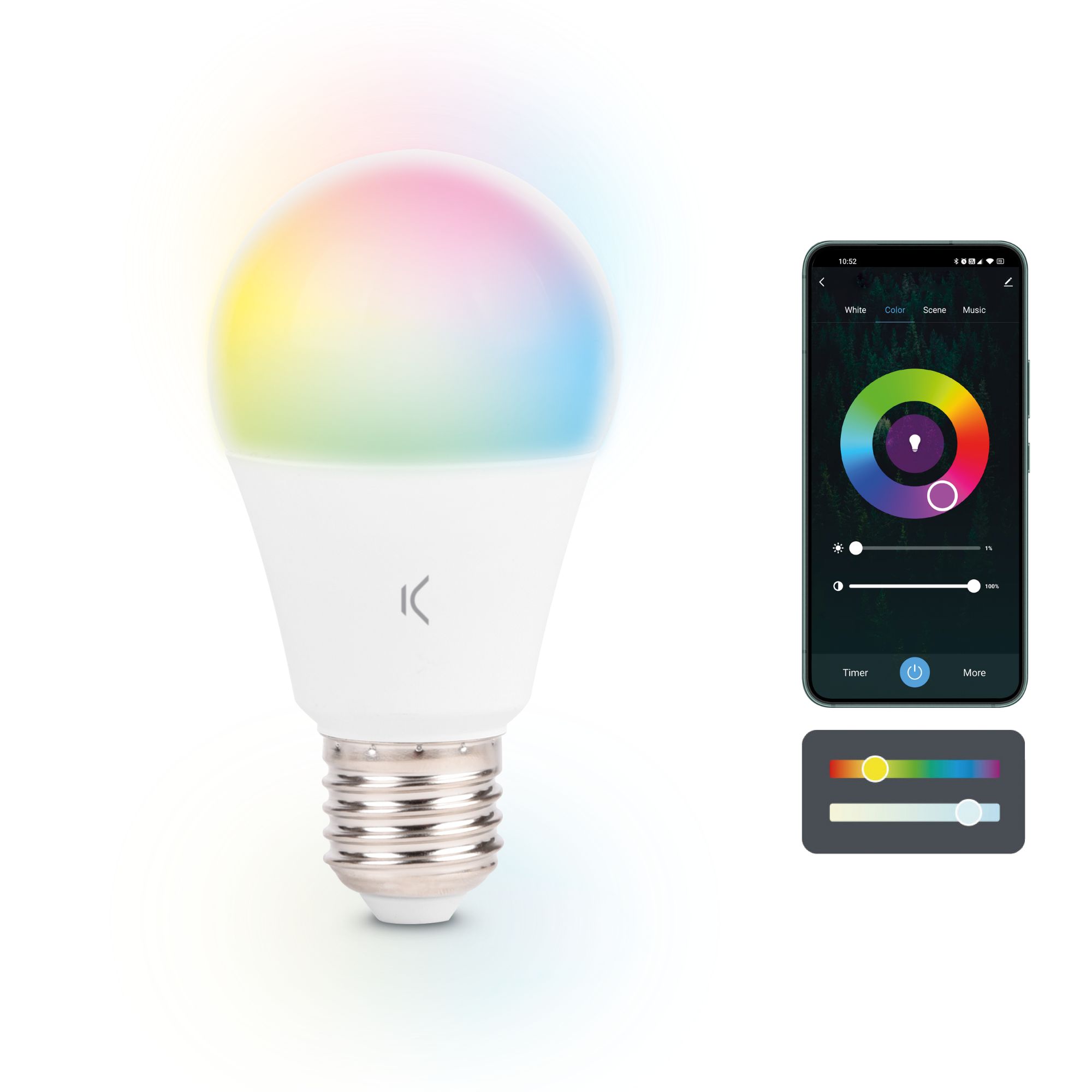 Ampoule Intelligente Ksix Smartled - RGB-CCT - 9W - A60