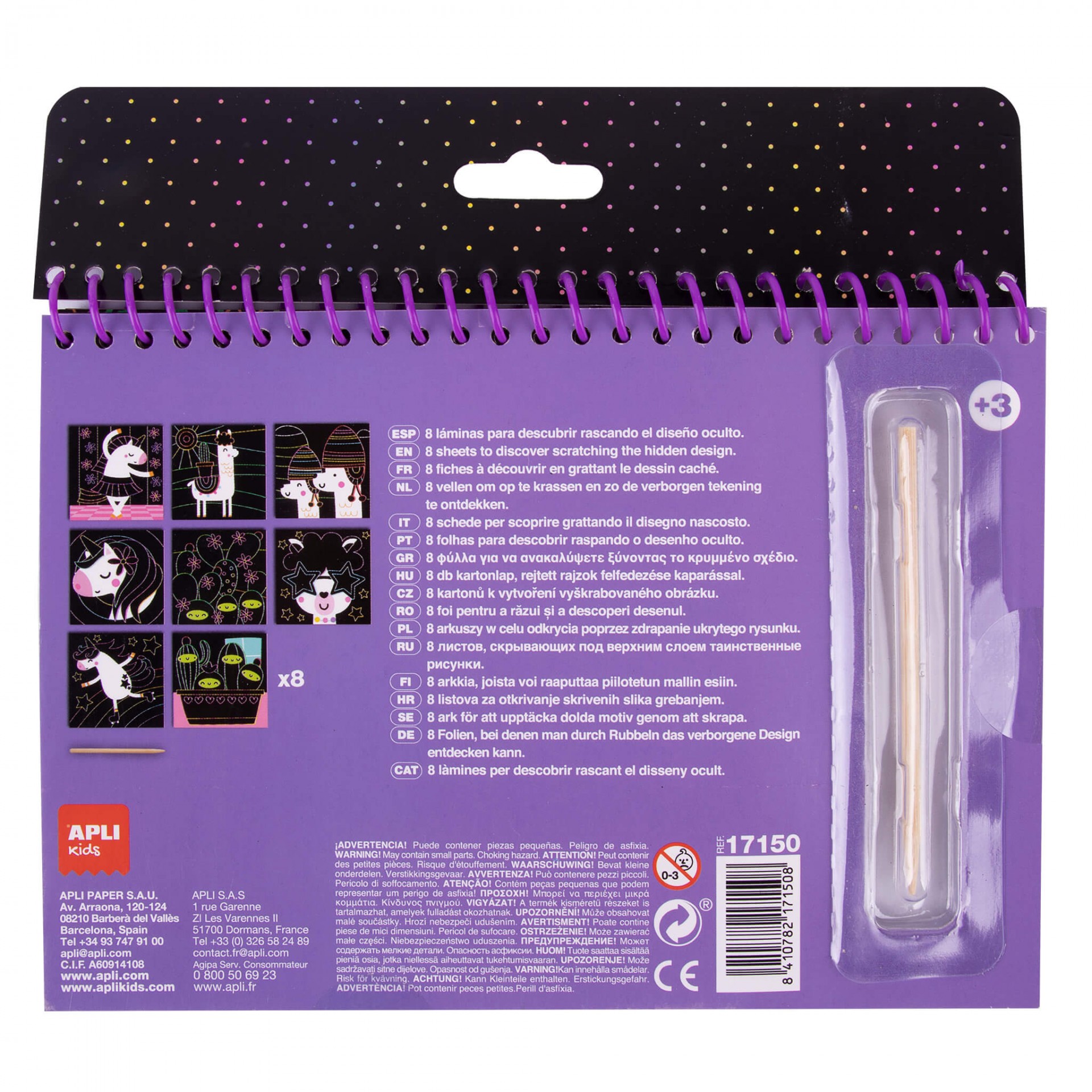 Apli Bloc Magic Scratch Happy, 8 Feuilles