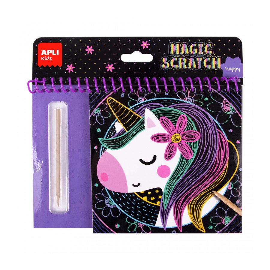 Apli Bloc Magic Scratch Happy, 8 Feuilles