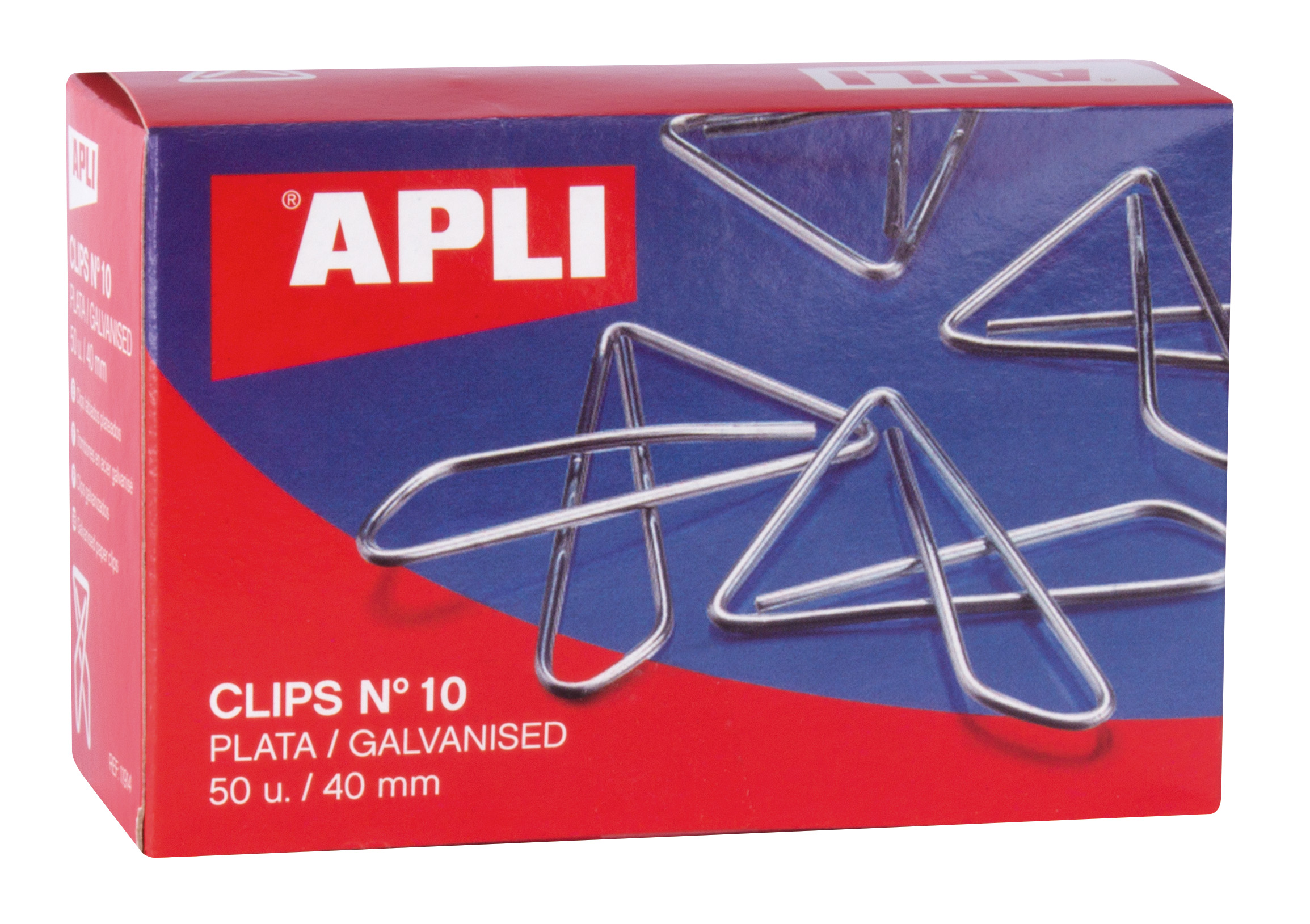 Apli Clips Papillon Fil Nº 10 (40mm) Finition Galvanisée-Argent-Organisez vos Documents avec Style-Boîte de 50 Clips