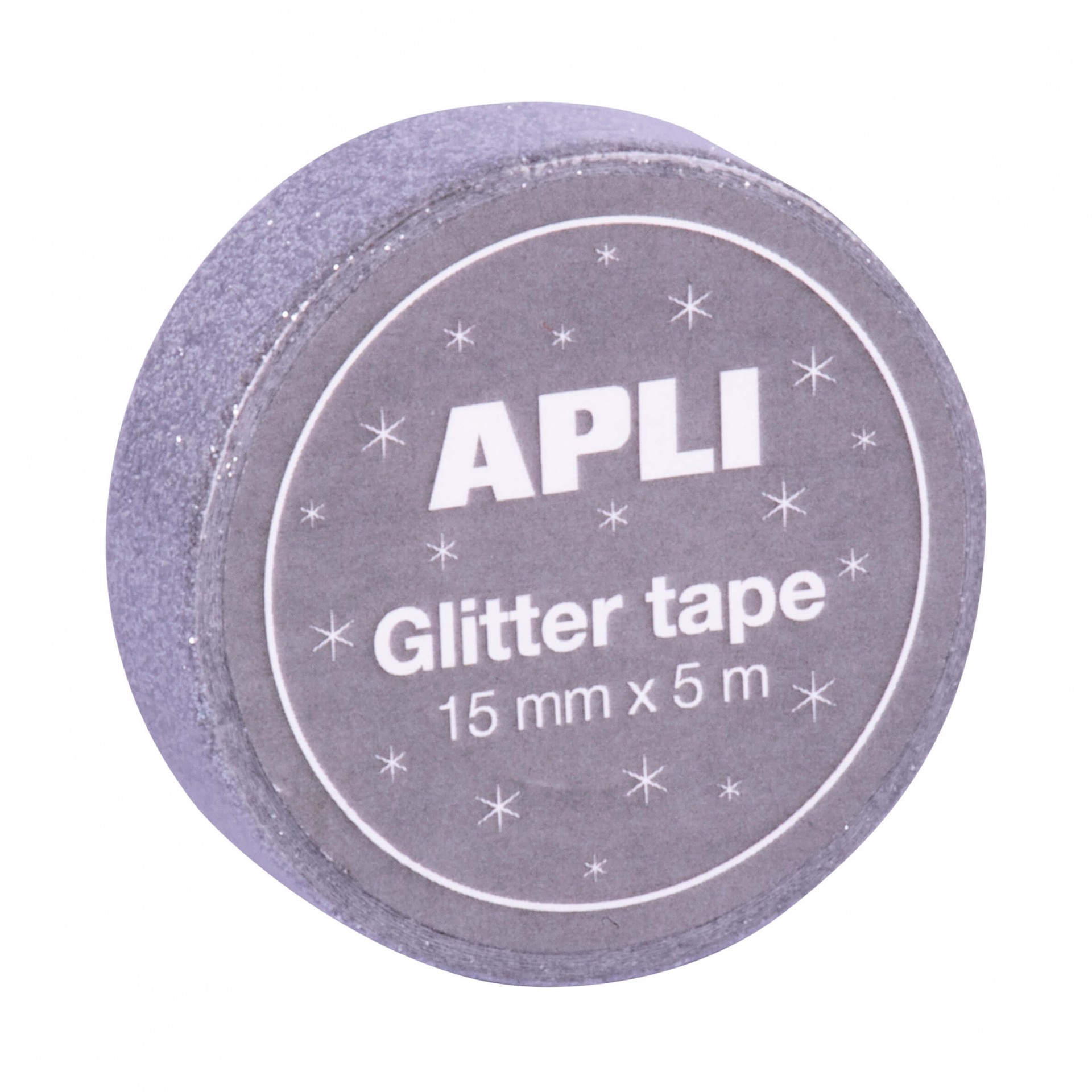 Apli Display avec 60 Rubans Adhésifs Pailletés Opaques 15 mm x 5 m - Facile à Découper - Couleurs Assorties