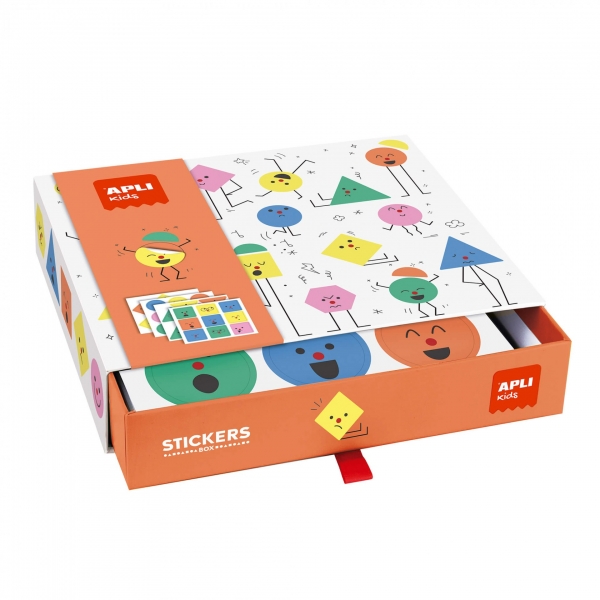 Apli Emotions Jeux de Gomets Géométriques - Didactique - Amovible - Comprend Feuilles et Exemples - Stimule la Pensée Psychomotrice et Mathématique - Recommandé à partir de 3 ans