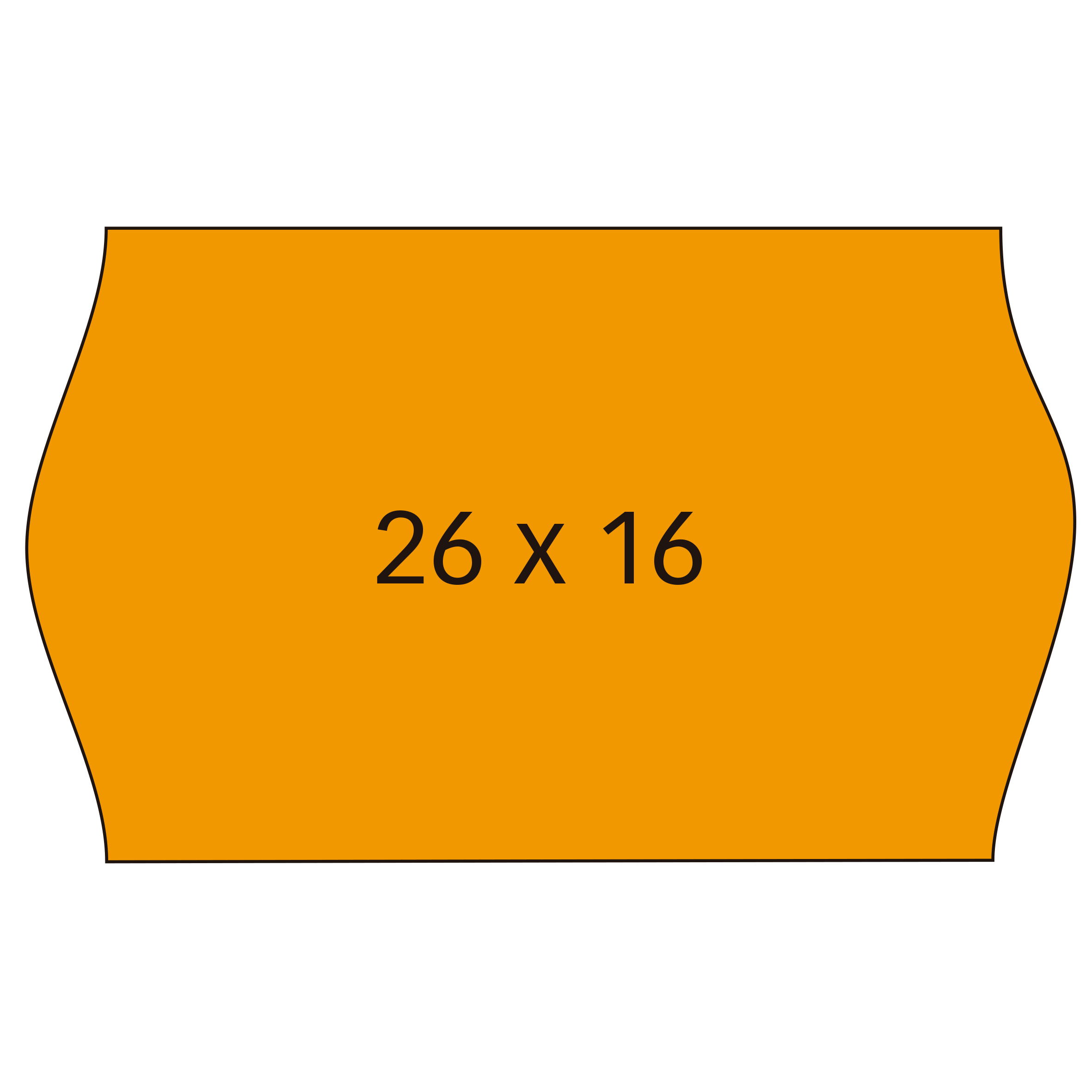 Apli Etiquettes Orange Amovibles 26x16mm pour Machines de Prix 2 Lignes - Lot de 6 Rouleaux - Bords Sinusoïdaux - Marquage Haute Qualité