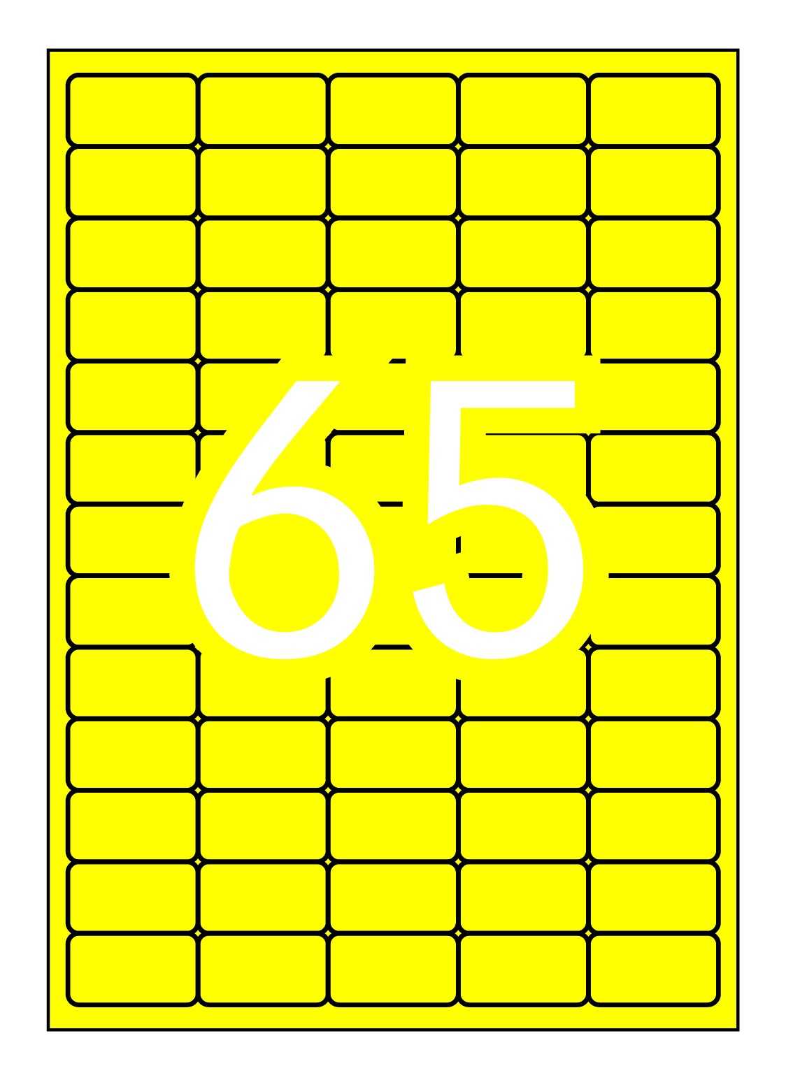 Apli Étiquettes permanentes jaunes fluorescentes 38,1 x 21,2 mm 20 feuilles