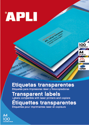 Apli Étiquettes translucides résistantes aux intempéries 210,0 x 297,0 mm 100 feuilles