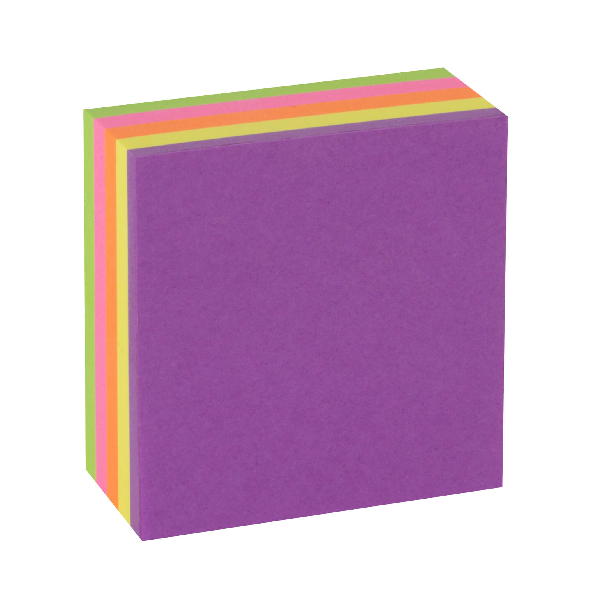 Apli Funny Sticky Notes 51x51mm Mini-Cube 250 Feuilles - 5 Couleurs Fluorescentes Assorties - Amusant et Pratique
