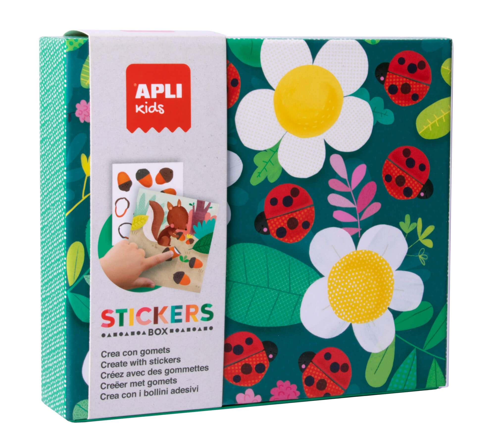 Apli Kids Ladybug Eraser Games - 8 Feuilles Illustrées de 200G - 8 Feuilles de Gommes Géométriques Amovibles - Haute Valeur Pédagogique - Boîte en Carton au Design Exclusif - Coloré