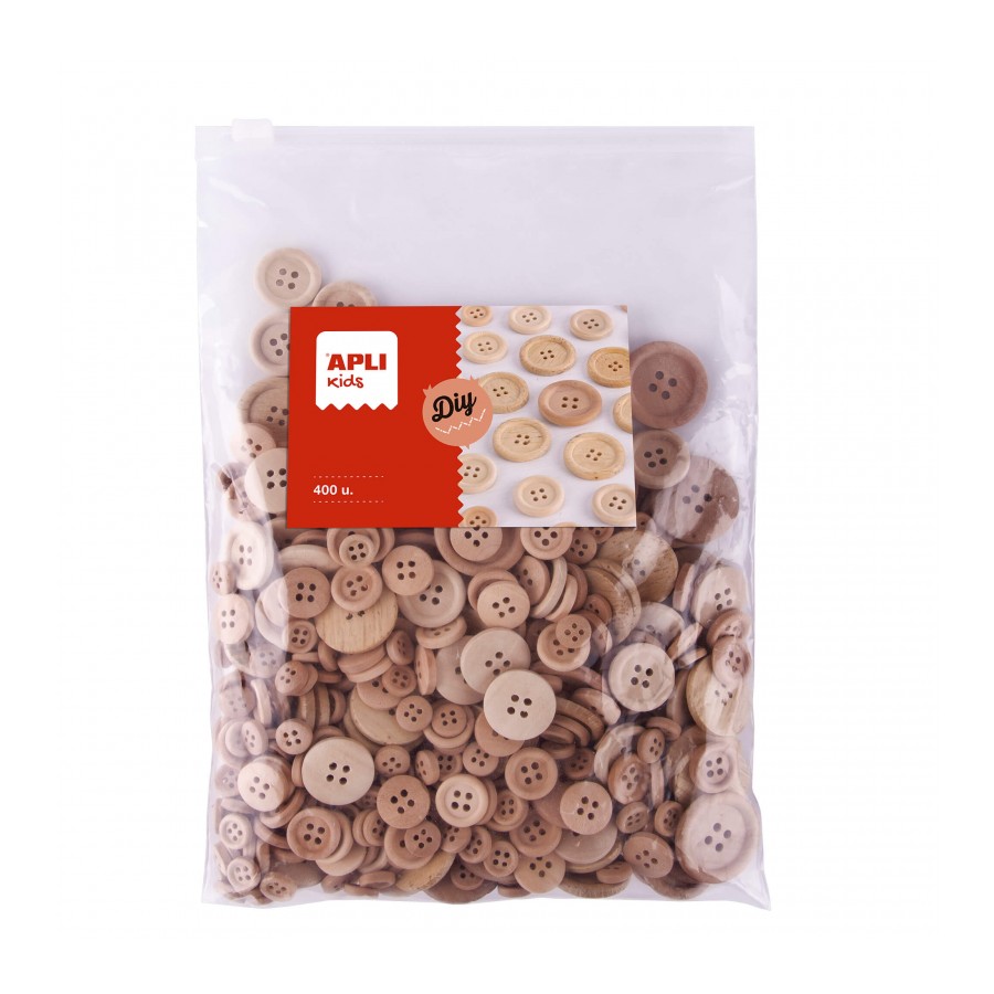 Apli Kids Lot de 400 Boutons Bois