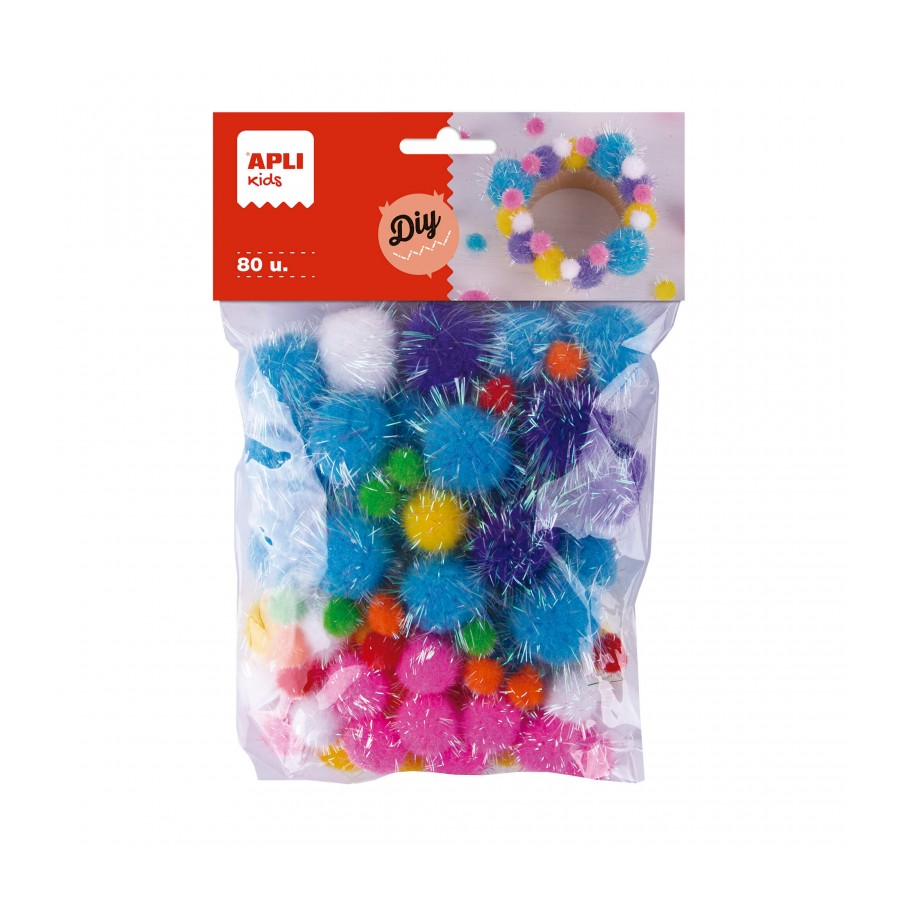 Apli Lot de 80 Pompons 