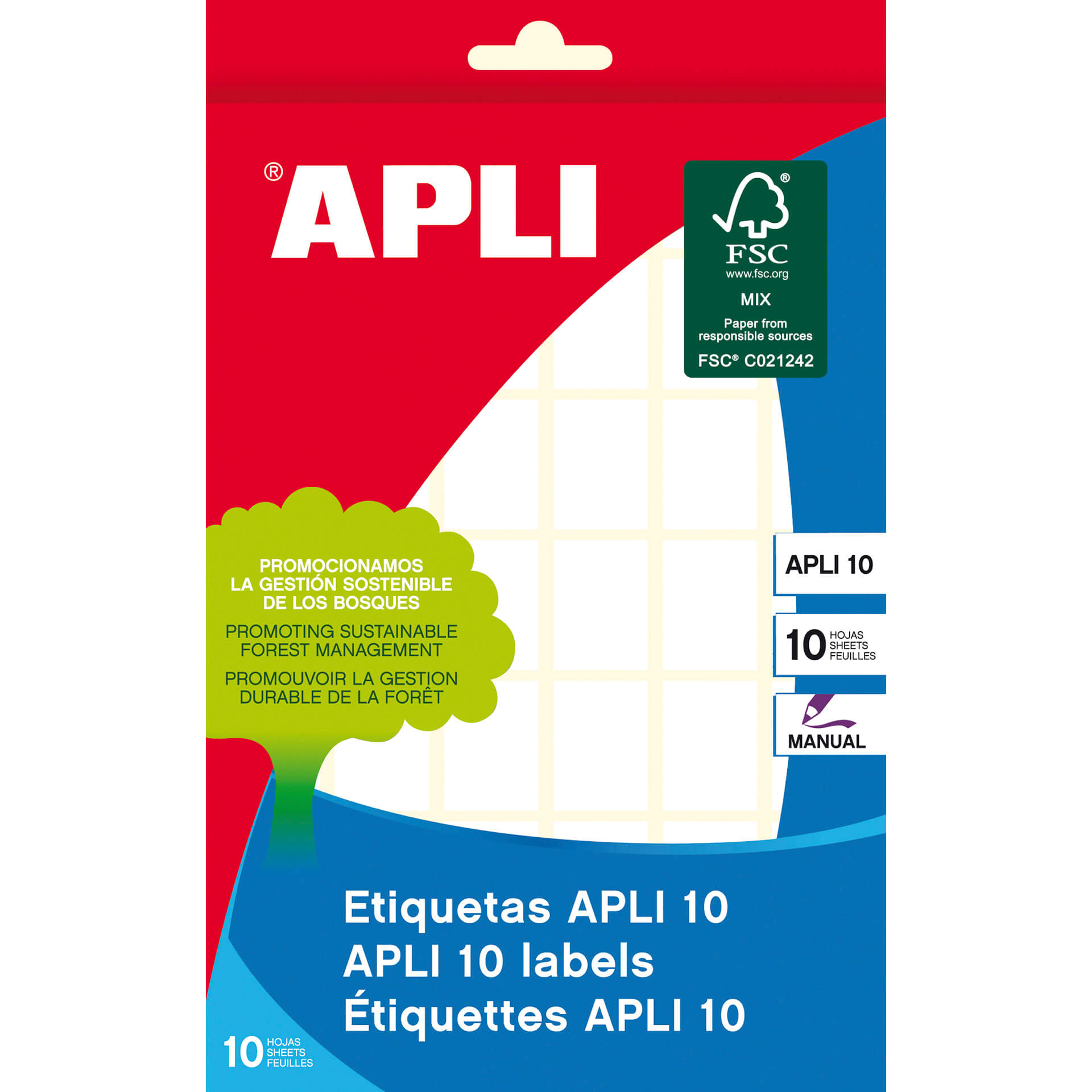 Apli Labels 10 Blanc 16,0 x 22,0 mm 10 Feuilles