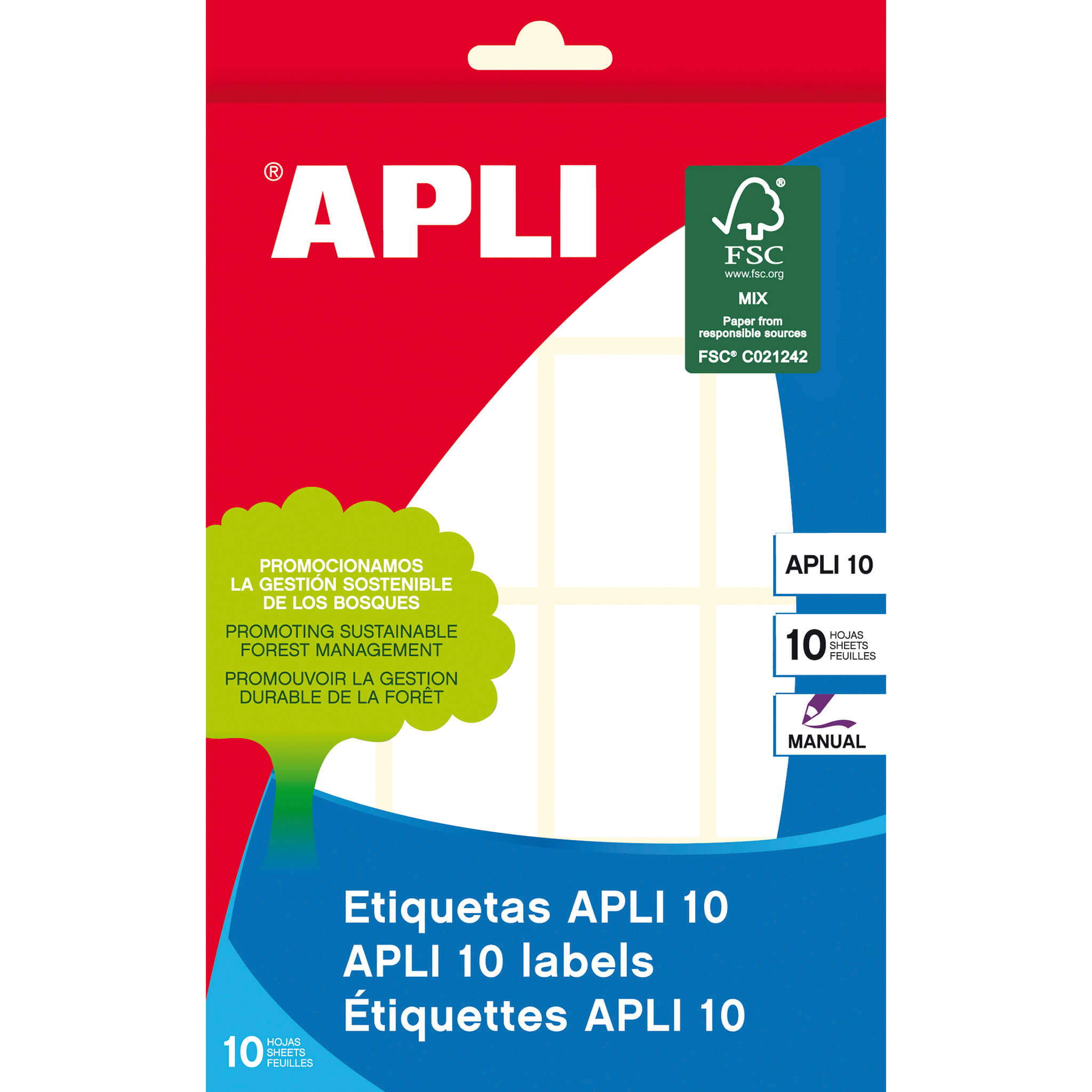 Apli Labels 10 Blanc 25,0 x 40,0 mm 10 Feuilles