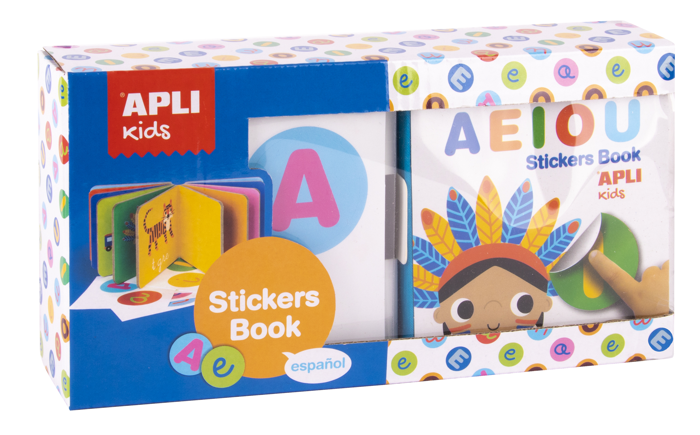 Apli Livre Educatif de Stickers Vocaux - Format 100x100x40 - 10 Pages de Carton Rigide 3mm - 5 Feuilles de Stickers Amovibles - Design Enfant avec Illustrations Colorées et Amusantes - Coloré