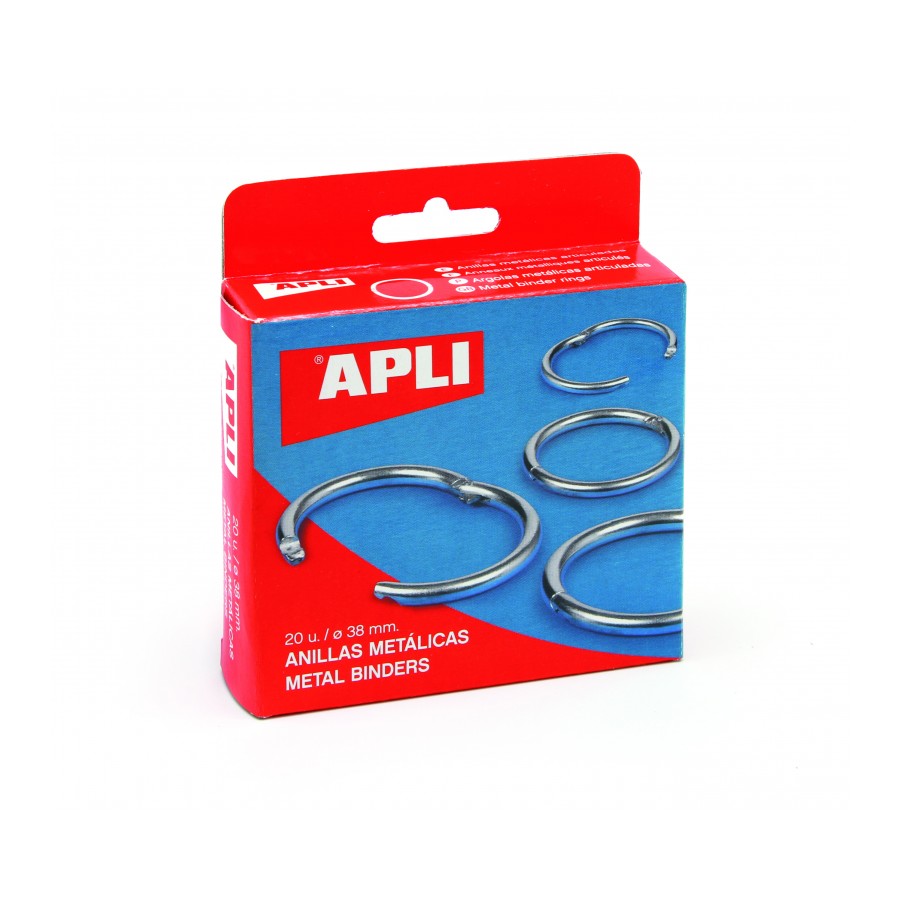 Apli Lot de 10 Anneaux Articulés Métal Ø46 mm