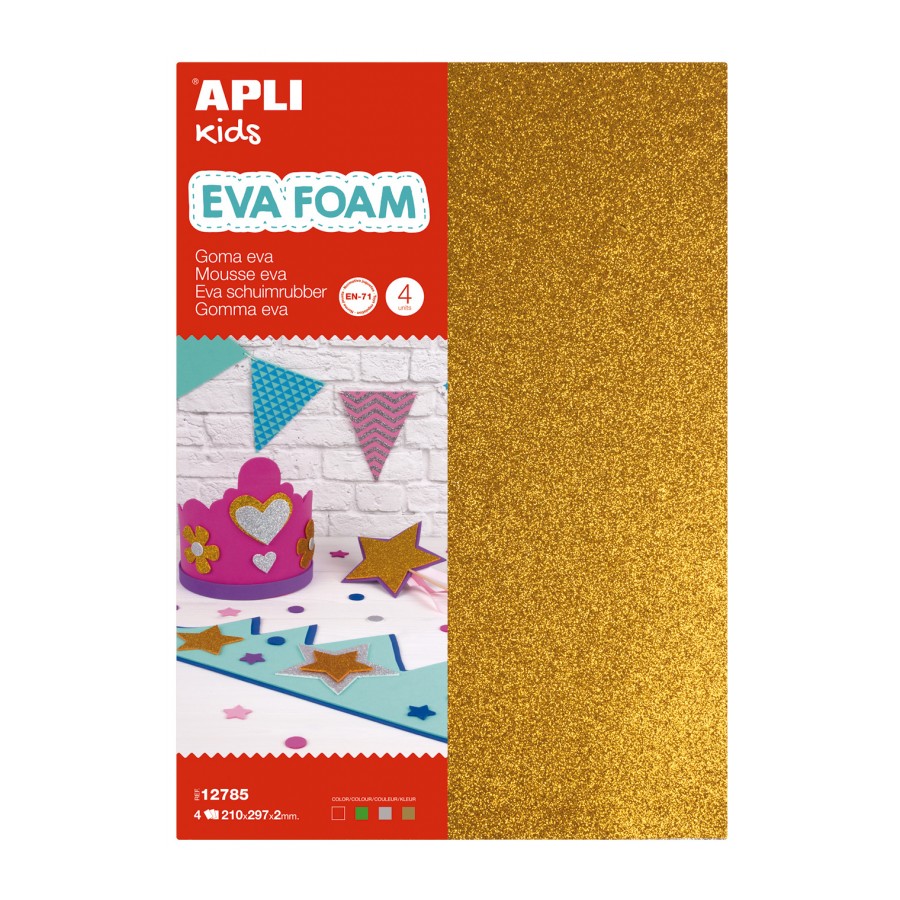 Apli Lot de 10 Paillettes Eva Caoutchouc A4