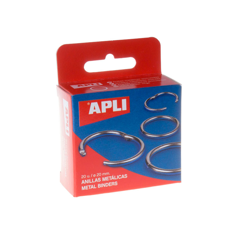 Apli Lot de 20 Anneaux Articulés Métal Ø20 mm