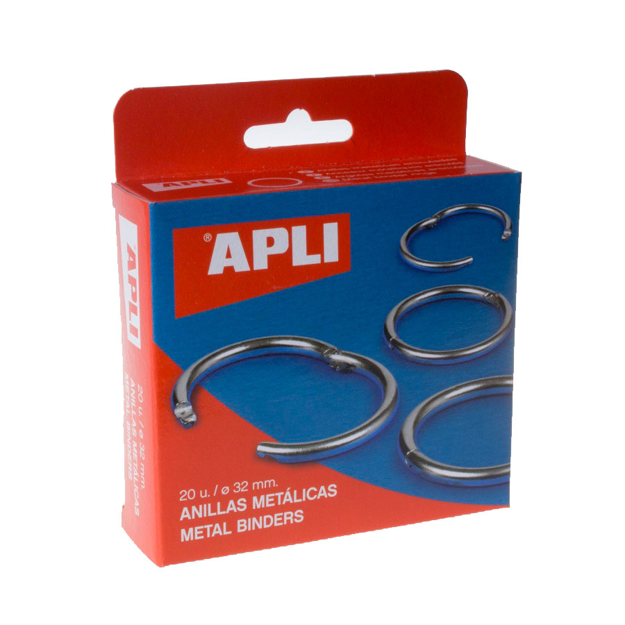 Apli Lot de 20 Anneaux Articulés Métal Ø32 mm