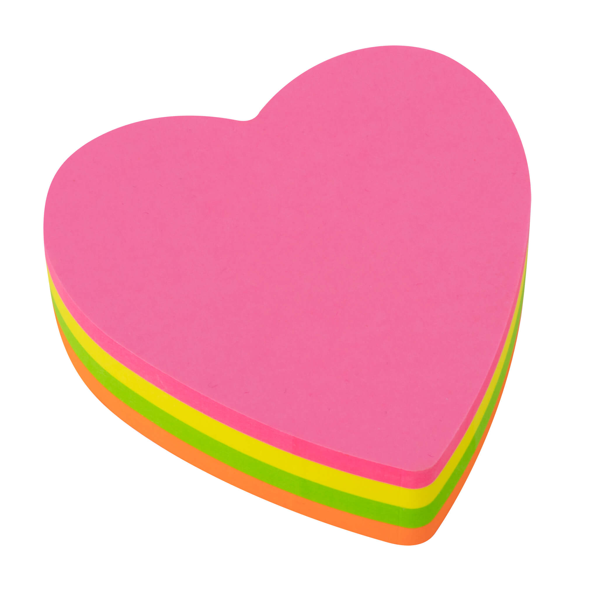 Apli Notes Adhésives Coeur 70x70mm - Bloc 200 Feuilles - 4 Couleurs Assorties - Fluo