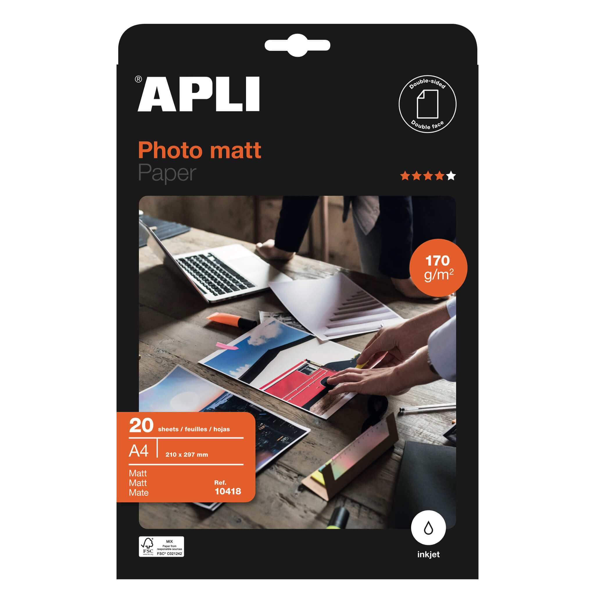 Apli Papier Photo Mat A4 170g 20 Feuilles