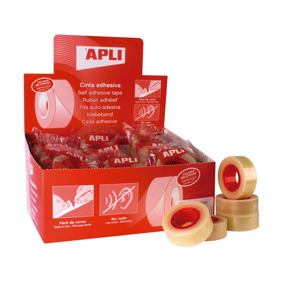 Apli Lot de 35 Rubans Adhésifs Transparents 19 mm x 33 m