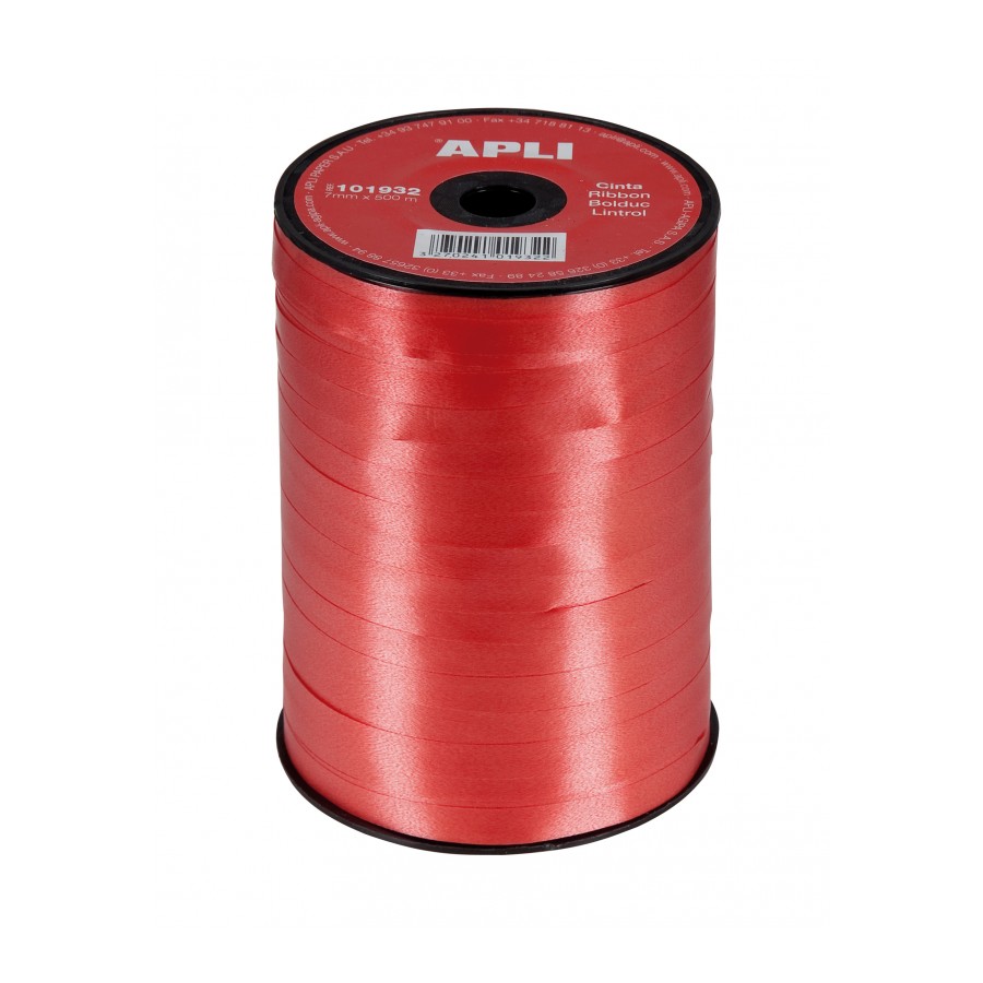 Apli Rouleau de Ruban d'Emballage Cadeau 7mmx400m - Couleur Rouge