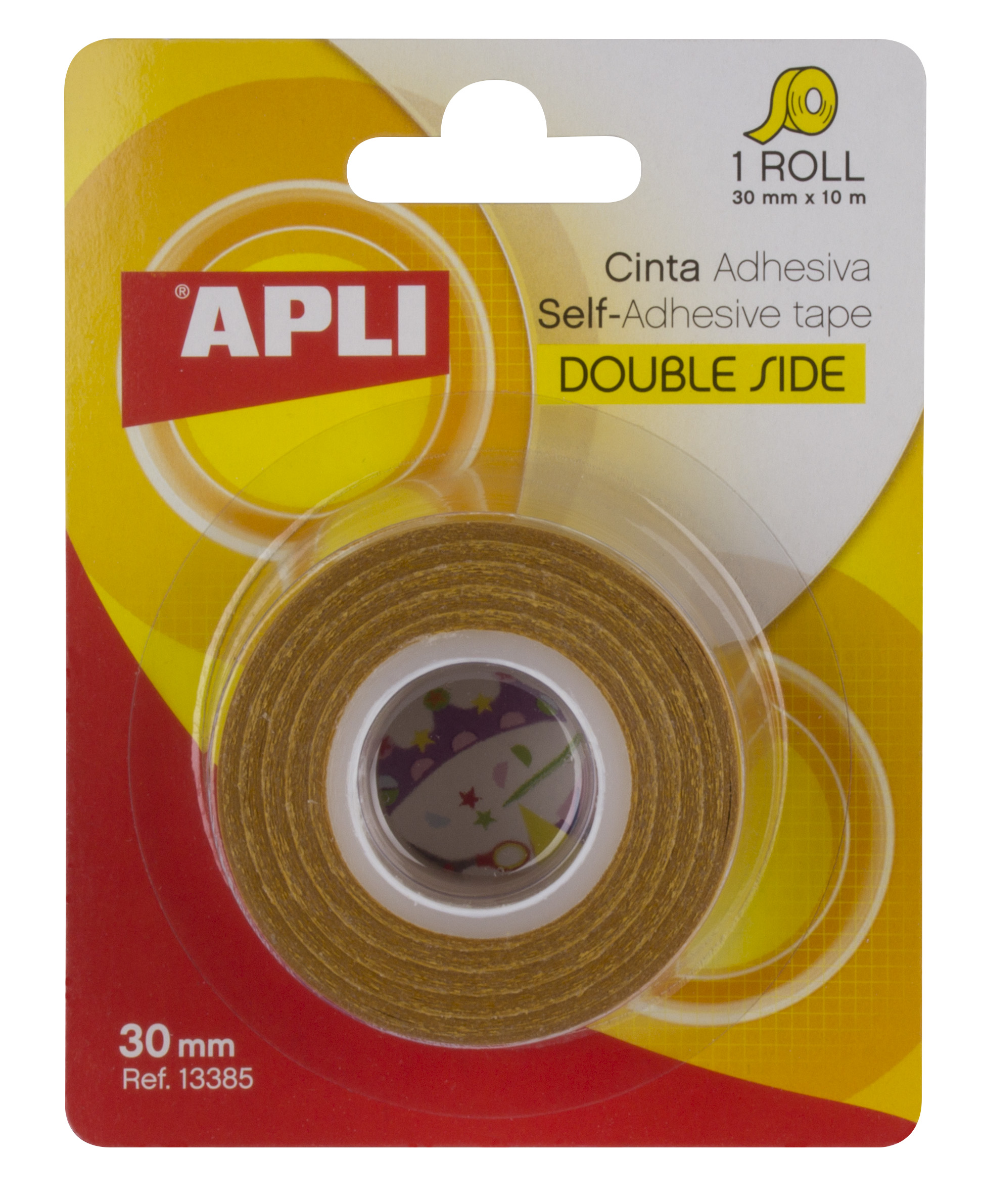 Apli Ruban Adhésif Double Face 30mm x 10m - Facile à Découper et à Appliquer - Adhésion Forte et Durable - Transparent Transparent