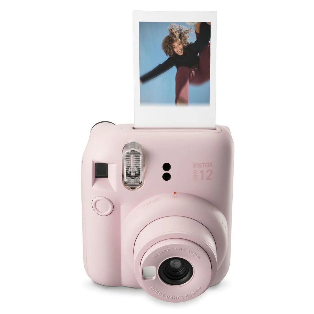 Appareil photo instantané Fujifilm Instax Mini 12 Blossom Pink - Taille d'image 62x46mm - Flash automatique - Exposition automatique - Mini miroir selfie - Mode gros plan