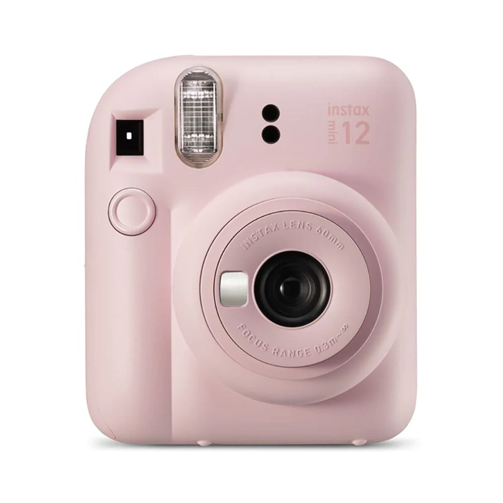 Appareil photo instantané Fujifilm Instax Mini 12 Blossom Pink - Taille d'image 62x46mm - Flash automatique - Exposition automatique - Mini miroir selfie - Mode gros plan